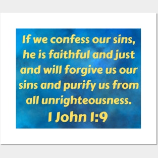 Bible Verse 1 John 1:9 Posters and Art